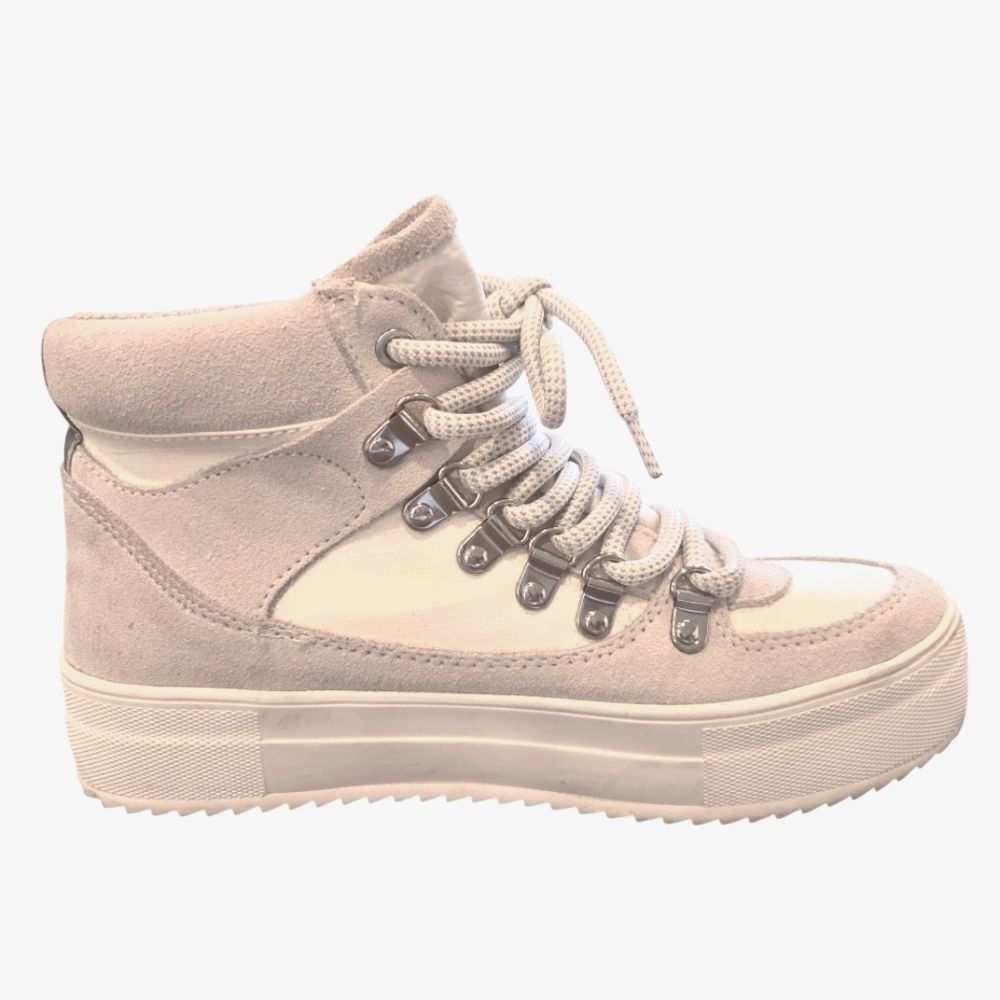Aqua Women's Bash High-Top Platform Sneakers Suede Soft White Gray 7.5
